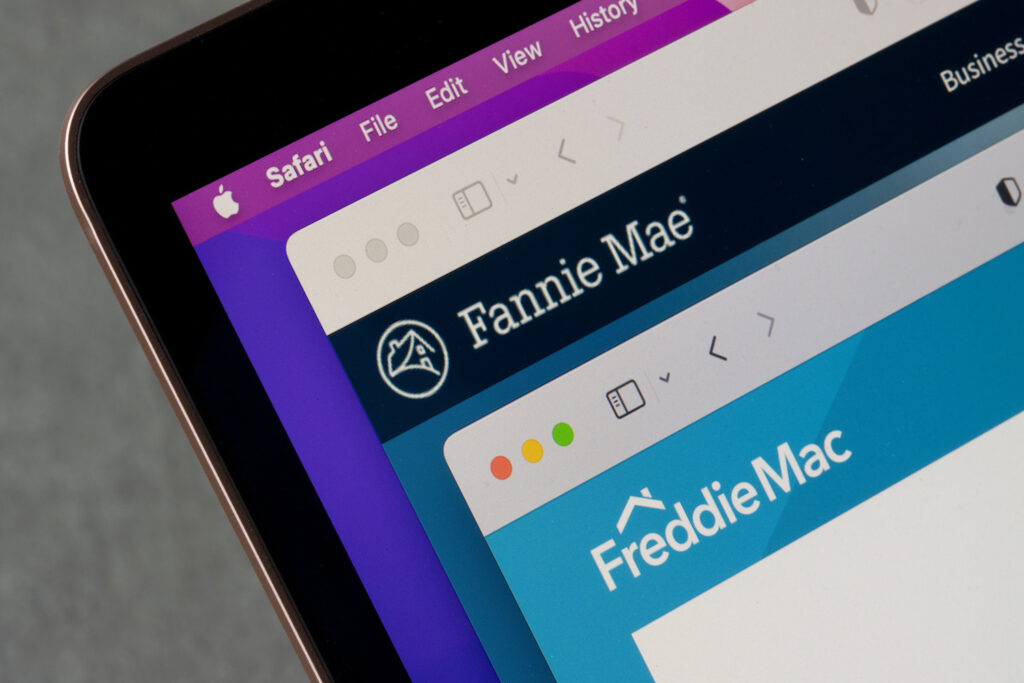 Homepages of Fannie Mae and Freddie Mac